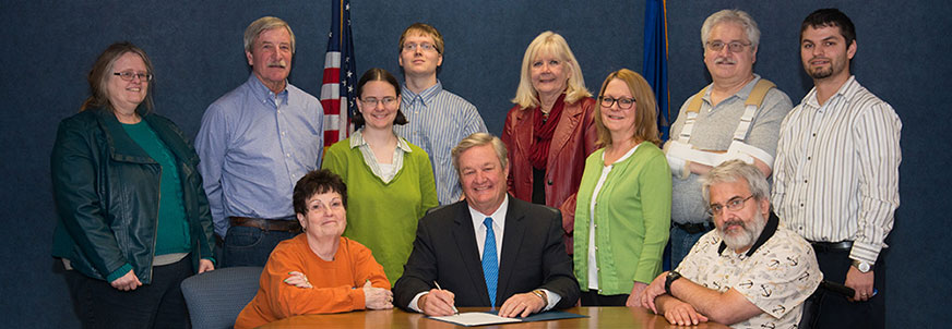 North Dakota governor signing proclamation for brain injury awareness